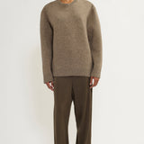 Double-knit merino sweater taupe melange