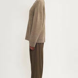 Double-knit merino sweater taupe melange