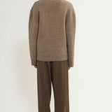 Double-knit merino sweater taupe melange