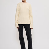 Fitted wool bouclé top