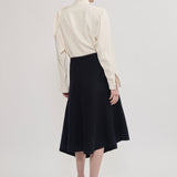 Melton wool asymmetric skirt