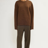 Double-knit merino sweater rusty brown melange