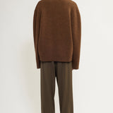 Double-knit merino sweater rusty brown melange