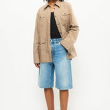 Boyfriend fit denim shorts