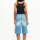 Boyfriend fit denim shorts