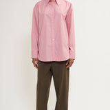 Pointy collar shirt red/white fil-a-fil