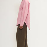 Pointy collar shirt red/white fil-a-fil