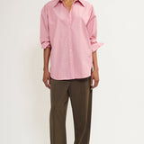 Pointy collar shirt red/white fil-a-fil