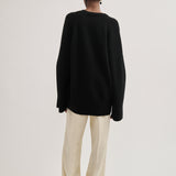 V-neck cashmere sweater black