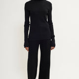 Long sleeved rib turtleneck