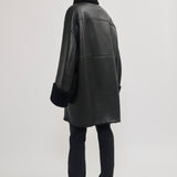 Short shearling coat