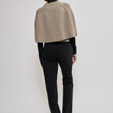 Merino/cashmere poncho beige melange