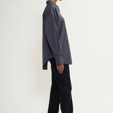 Pointy collar shirt dark grey
