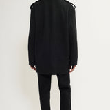 Double-breasted wool twill jacket