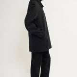 Double-breasted wool twill jacket