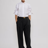 Relaxed-fit pleated trousers black