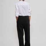 Relaxed-fit pleated trousers black