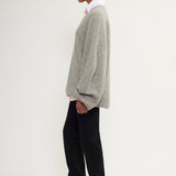V-neck cashmere sweater grey melange