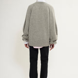 V-neck cashmere sweater grey melange