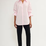 Pointy collar poplin shirt light pink