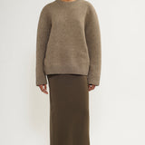 Tailored maxi skirt khaki