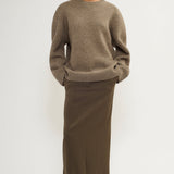 Tailored maxi skirt khaki