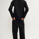 Tailcoat poplin shirt black