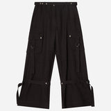 Linen rave trousers black