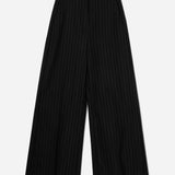 Flat-front pinstripe wool trousers