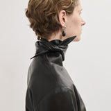 Leather tie blouse