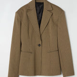 Hourglass blazer beige pinstripe