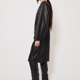 Long-sleeved leather dress
