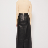 Doublé leather maxi skirt
