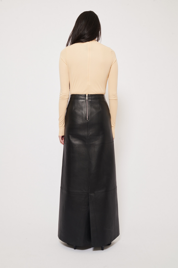 Doublè leather maxi skirt
