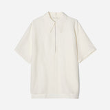 Short sleeved linen shirt white