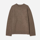 Double-knit merino sweater taupe melange