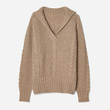 Cable knit wool sweater