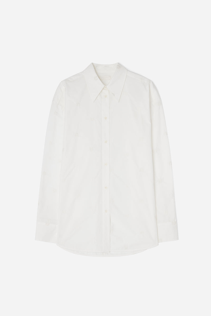 Logo embroidery shirt white – Teurn Studios