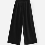 Pull-on trousers in fluid twill black