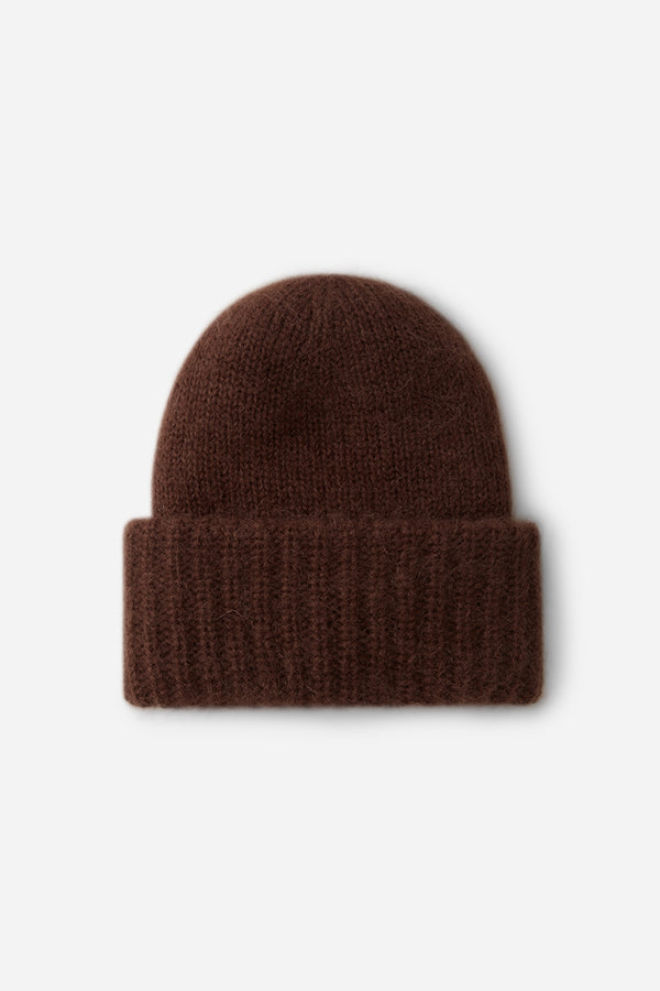Mohair beanie brown