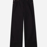 High-waisted cropped jeans black