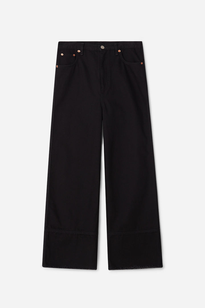 High-waisted cropped jeans black – Teurn Studios