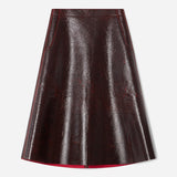 Lacquered A-line skirt