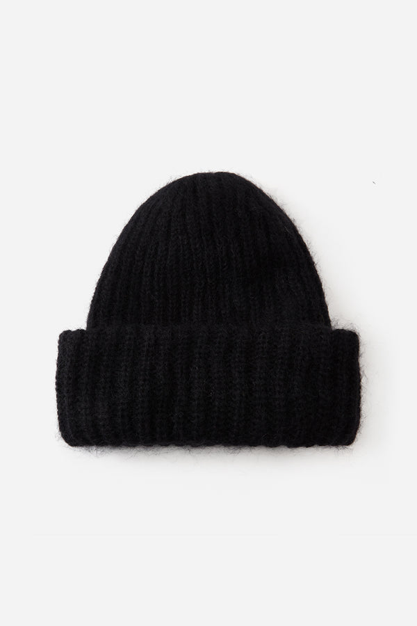 Mohair beanie rib black