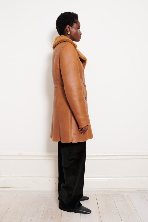 Fitted shearling coat