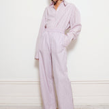 Pull-on trousers in pink stripe