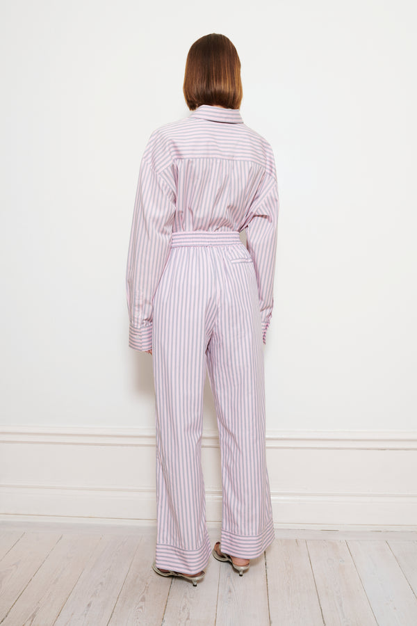 Pull-on trousers in pink stripe