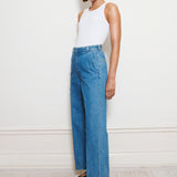 Straight-fit denim trousers