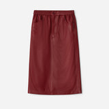 Leather pencil skirt wine red