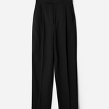 High-waisted tapered trousers black